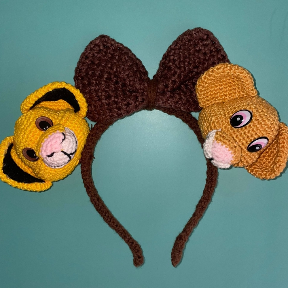 Lions ear headband handmade